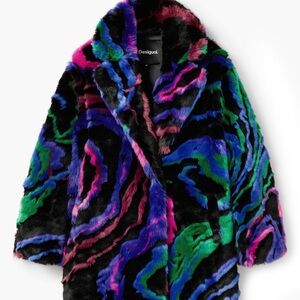 M. CHRISTIAN LACROIX FUR-EFFECT COAT size S